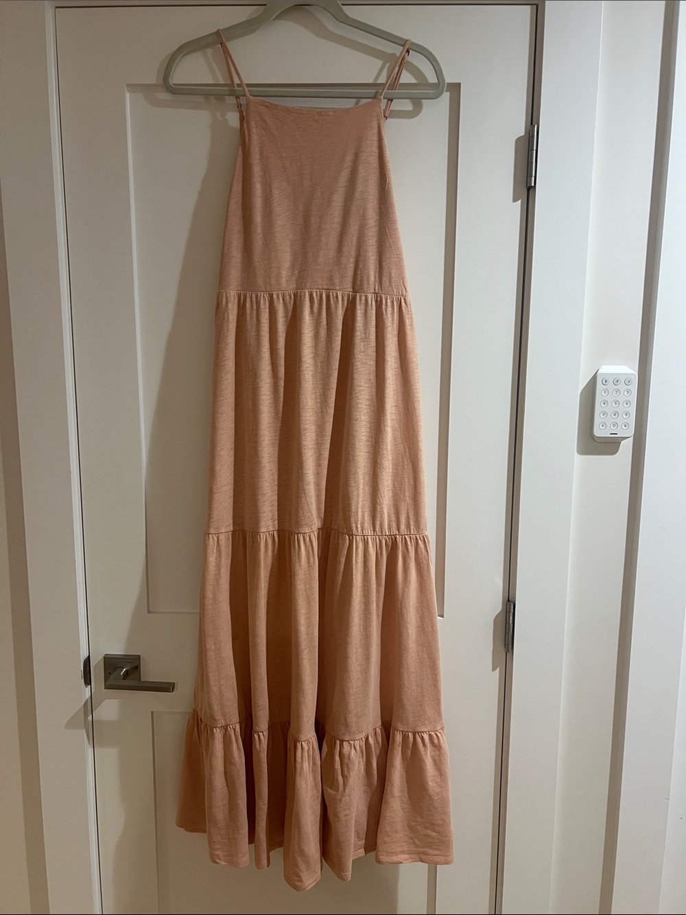 Z Supply Peach Tiered Spaghetti Strap Maxi Dress. Size Small